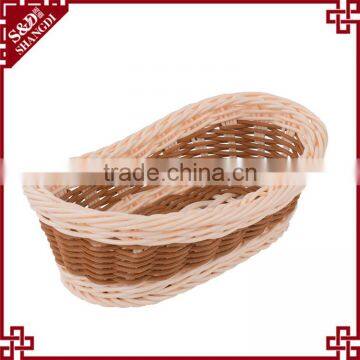 Boat shape woven rattan sundries storage fast food popcorn snack basket