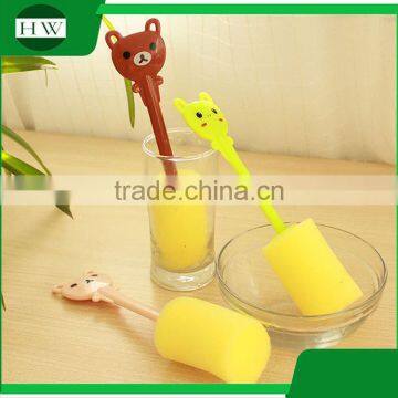 Kitchen Cartoon Plastic Sponge Long Handle Hanging Tableware Water Cup Bottle Clean Cleaning Brush photo-3
