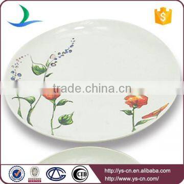 White Round Shape Flower Decals Porcelain Dinner Set photo-3