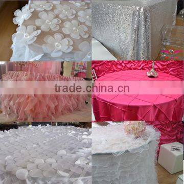 Various fancy event and wedding table cloth