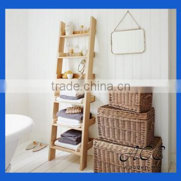 Oak Shelf Ladder Solid Wood Customization Storage Shelf