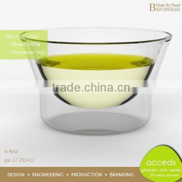 Double Wall Clear Glass Small Dessert Bowls photo-3