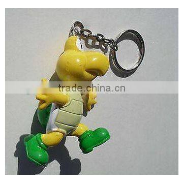 plastic rubber TURTLE keychain,3d cartoon plastic keychain,cheap custom 3d keychains