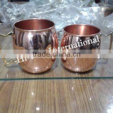 Copper Mug For Vodka,Moscow Mule Copper Mug,Copper Mug with Bras Handle,Copper Beer Mug