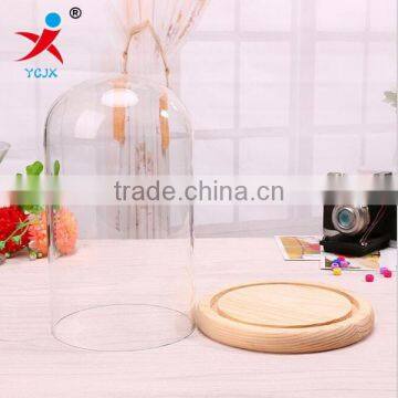 Clear Decorative Glass Dome With Black Wooden Base photo-2