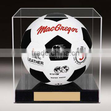 Factory wholsale acrylic soccer ball display case/soccer ball holder/lucite ball display box