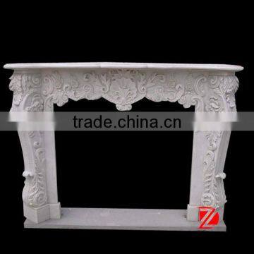 Indoor decoration white marble fireplace mantel