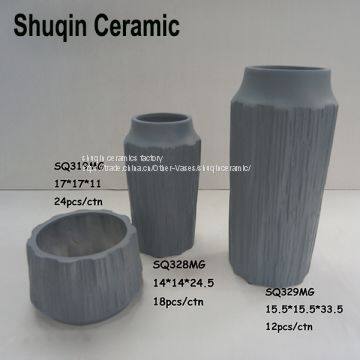 matt gray color vase indoor vase ceramics vases home decoration