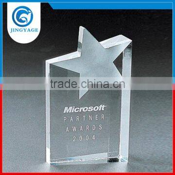 Jingyage Factory directly sale promotional classic hand made crystal star award and trophies crystal frosted star award