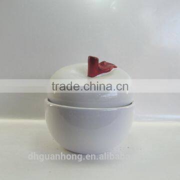 Nice Ceramic Jars White Apple Shape Candy Jar photo-5