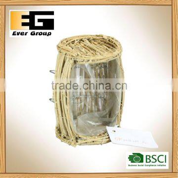 Natural Rattan Semi Cylindrical Garden Planter and Decoration Tray photo-5