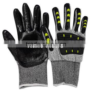 NMSAFETY nitrile industrial gloves liner with TRP & mechanic cut level 3 gloves