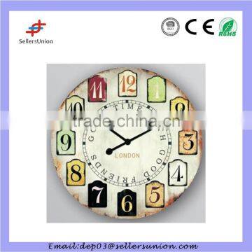 Wooden Wall Clock With Colorful Numbers photo-2