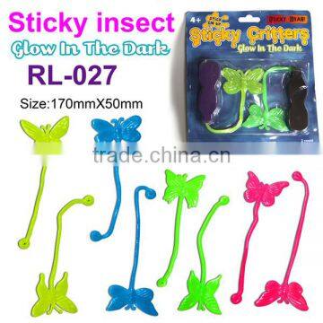 TPR metarial glowing sticky insect of butterfly