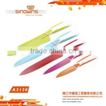 A3126 New Design 6pcs Non-stick Coating Stainless Steel Kitchen Knife Set photo-5