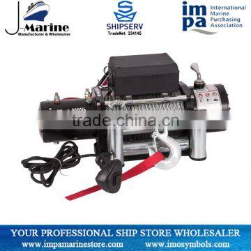 Auto Application 12v And 24v DC 8000LBS Winch with 4-Way Roller Fairlead