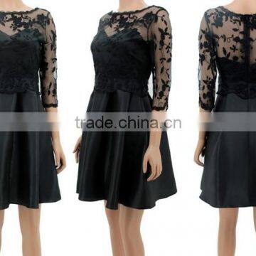 Fashion Ladies Sexy Lace Half Sleeve Evening Dress Women Mini Dress