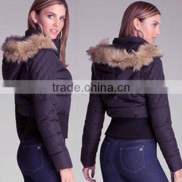 2014 Fashion Windbreaker Women Winter Quilted Puffer Jacket With Hood photo-3