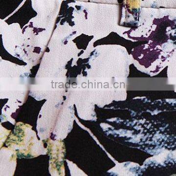 High Quality Ladies Casual Pants Fashion Best Price Fit Short Floral Printed Cotton Pants photo-5