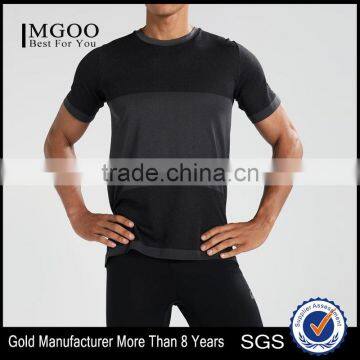 MGOO Custom Men Sport Comfortable Dry Fit T Shirt Two Color Combination Short Sleeve T Shirts