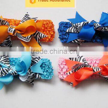 Lovely Baby Girls Knit Headband With Bowknot Hairband Attached Hair photo-4