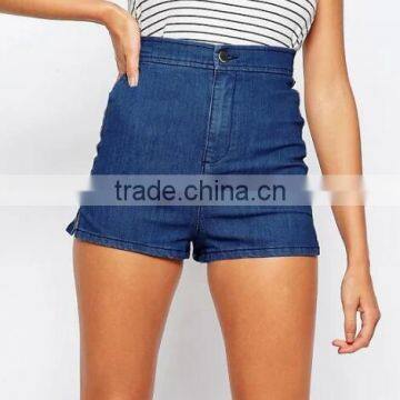 Runwaylover 5305 High Quality Ladies Sexy High Waist Blue Denim Shorts photo-3