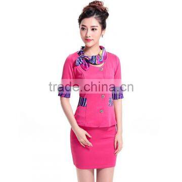 2016 Juqian Fashion Design Custom Colours Airline Stewardess Uniform photo-5