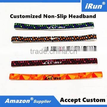 Slim Elasticated Headband No Slip Hairband Holds Your Hair Out of Your Face - Great For Jogging Running Volleyball Workout Yoga