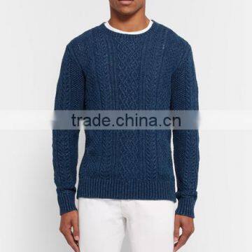 High Quality China Customed Latest Sweater Designs for Men Ribbed Trims Wool Blend Sweater photo-2