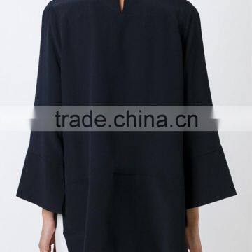 2017 Black Stylish Oversized Sweater Women With Pogada Sleeves and High Neck photo-4