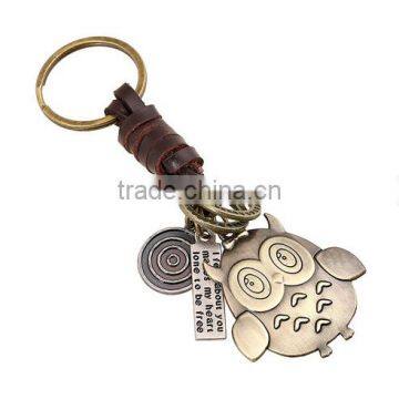 Foreign trade jewelry wholesale new retro weaving leather key ring leather pendant pendant