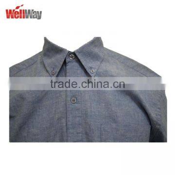 Solid Colour Short Sleeve Men's Cotton/linen Shirt photo-3