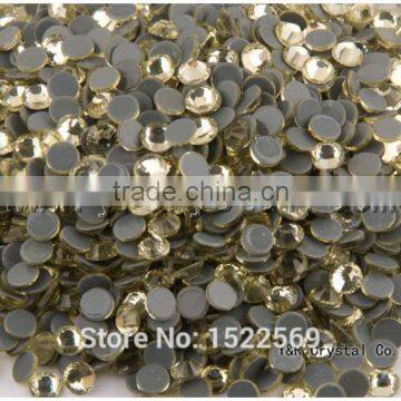 2058HF 1440pcs/lot Glue Base Jonquil Color Flatback Strass Crystal Hotfix Rhinestones SS16 Iron on Wedding Dress photo-4