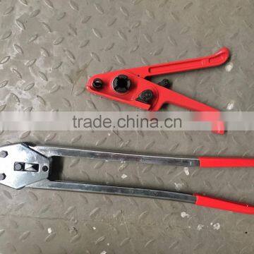 Manual steel band strapping tool for steel belt