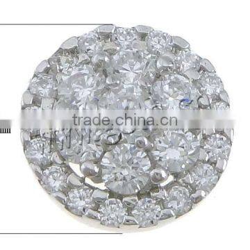 cubic zirconia flat round pendant