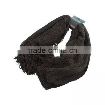 Wholesale 100% polyester jacquard knitted circle scarf