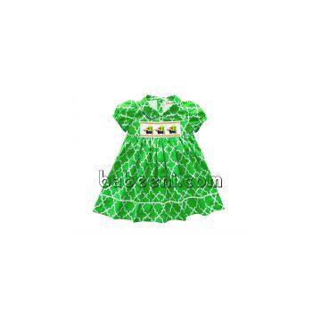 Cute dog and gift hand smocked dress for little girls - DR 2284