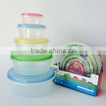 Plastic fresh round storage container set