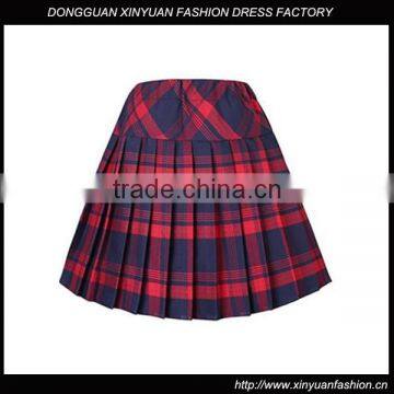 Women's Elastic Waist Tartan sexy mini Pleated School Skirt