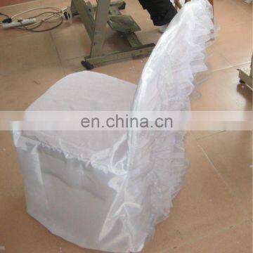 taffeta chair cover with organza sash in white color for wedding