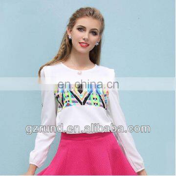 Spring 2014 women's new long-sleeved shirt bottoming wild wood ear pullover chiffon shirt model-721