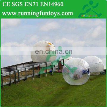 Crazy giant human hamster ball for sale, TPU or PVC zorb ball used for grass or hill rolling