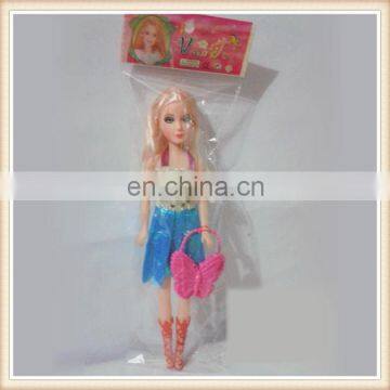 11" plastic beautiful fashion toy girl doll