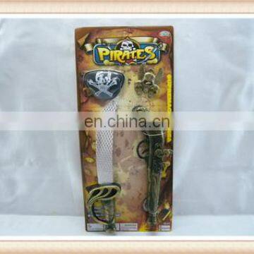 Kids Plastic Pirate play set gun dagger eyepatch ring pirate toy