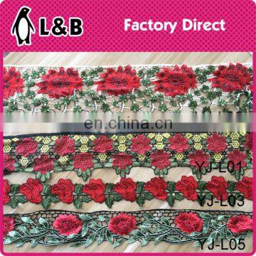 2017 autum design multi colors embroidery designs flower lace