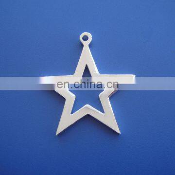 hot sale unique christmas promotional gifs cut out shinny star shaped metal pendant