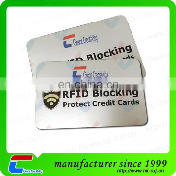 Credit Card Security Protector Anti-theft PVC RFID Blocking Card