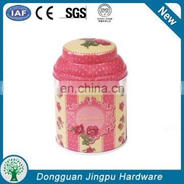 custom printed empty airtight metal round tea canister