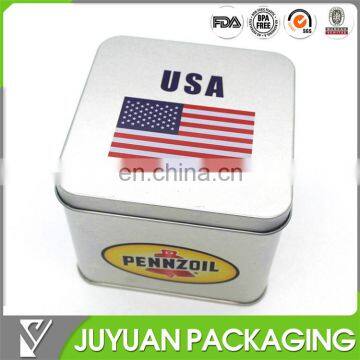 Fancy colored custom printing square watch tin box, tin watch box wholesale