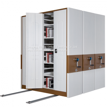 High Density Office Movable Filing Cabinet System, Mechanical Mobile Storage Shelving System photo-4